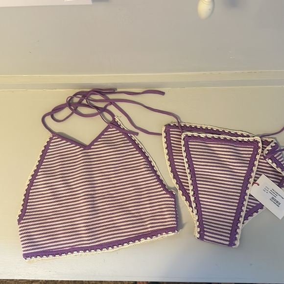 SOLID & STRIPED Other - Solid and stripe crochet swimsuit- NWT